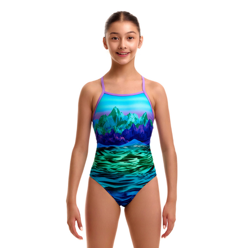 Funkita Girls Mintie Montie ECO Strapped In One Piece Swimwear, Girls One Piece Swimsuit  [Size: 10]
