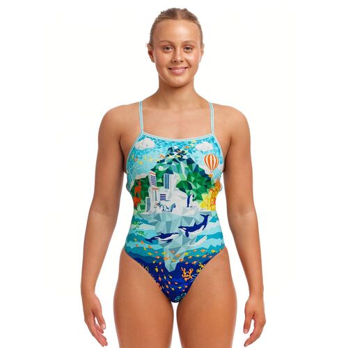 Funkita Women's Wildermess ECO Strapped In One Piece Swimwear, Women's Swimsuit [Size: 8]