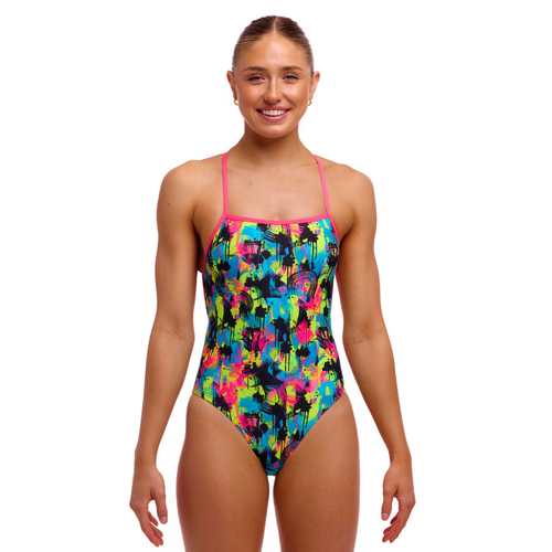 Funkita Women's 	Blotchy Babe ECO Strapped In One Piece Swimwear, Women's Swimsuit [Size: 8]