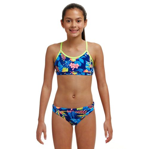 Funkita Girls In Bloom ECO Racerback Two Piece Swimwear, Girls Two Piece Swimsuit [Size: 10]