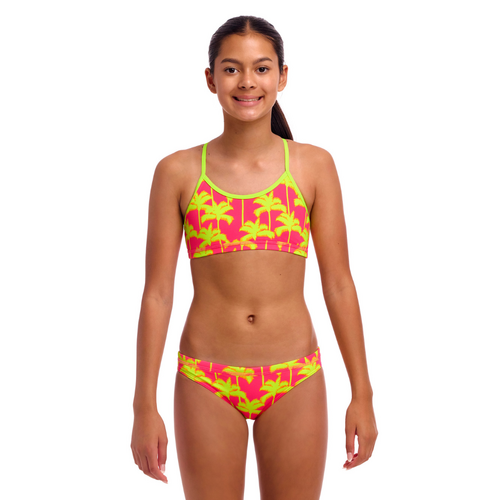 Funkita Girls Sweet Coconuts ECO Racerback Two Piece Swimwear, Girls Two Piece Swimsuit [Size: 8]