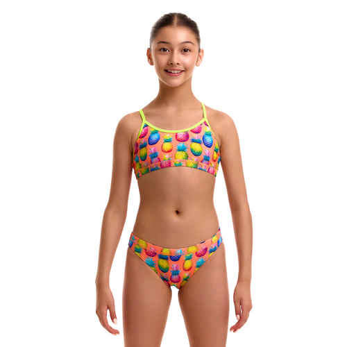 Funkita Girls Pinky Piney ECO Racerback Two Piece Swimwear, Girls Two Piece Swimsuit [Size: 8]
