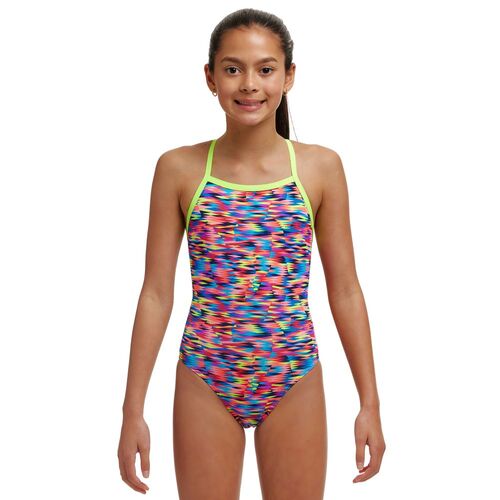 Funkita Go Gammon Girls Tie Me Tight One Piece Swimwear, Girls Full Piece Swimsuit [Size: 10]