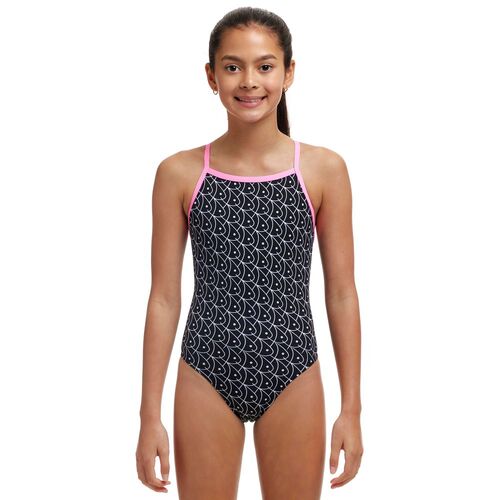Funkita Summer Fish Girls Tie Me Tight One Piece Swimwear, Girls Full Piece Swimsuit [Size: 14]