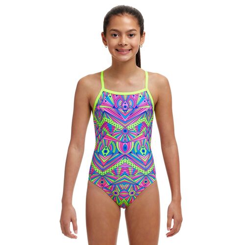 Funkita Stellar Star Girls Tie Me Tight One Piece Swimwear, Girls Full Piece Swimsuit [Size: 10]