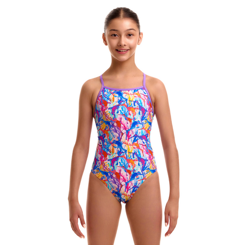 Funkita Dreamy Weedy Girls Tie Me Tight One Piece Swimwear, Girls Full Piece Swimsuit [Size: 10]