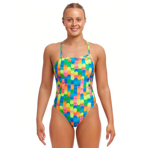 Funkita Blocked Tie Me Tight One Piece Women s Swimwear Chlorine Resistant Swimwear Area13