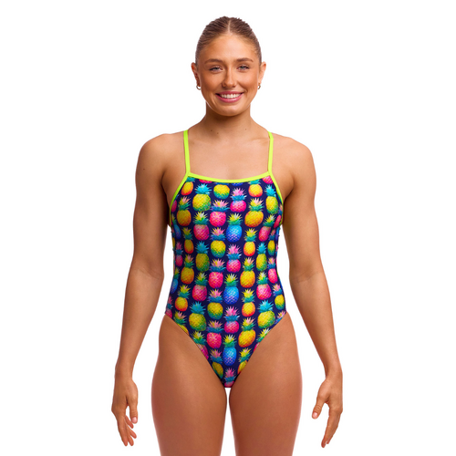 Funkita Pine Gap ECO Tie Me Tight One Piece Women's Swimwear, Chlorine Resistant Swimwear [Size: 8]