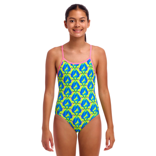 Funkita Tweety Sweet Girls Twisted One Piece Swimwear, Girls Full Piece Swimsuit [Size: 10]