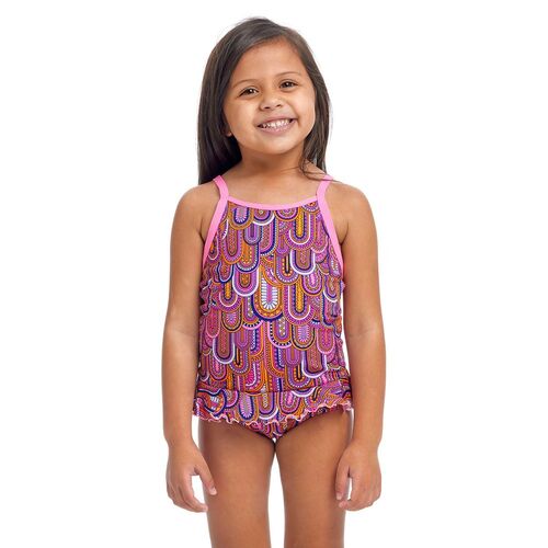 Funkita ECO Learn to Fly Toddlers Belted Frill One Piece Swimwear, Toddler Girls One Piece Swimwear [Size: 3]