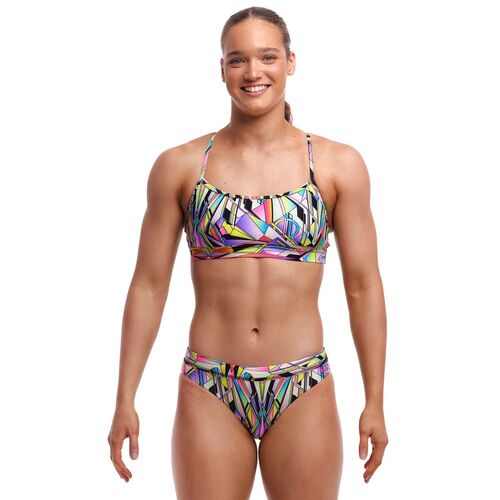 Funkita Women's Scissor Kick Crop Top Two Piece Swimwear, Ladies Two Piece Swimsuit [Size: 8]