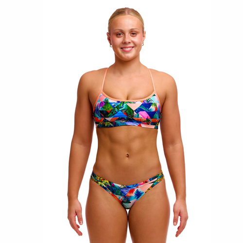 Funkita Women's Palm Prism ECO Crop Top Two Piece Swimwear, Ladies Two Piece Swimsuit [Size: 8]