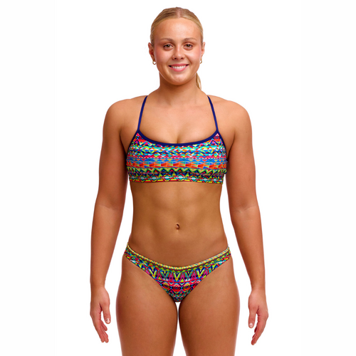 Funkita Women's Packed Up ECO Crop Top Two Piece Swimwear, Ladies Two Piece Swimsuit [Size: 8]