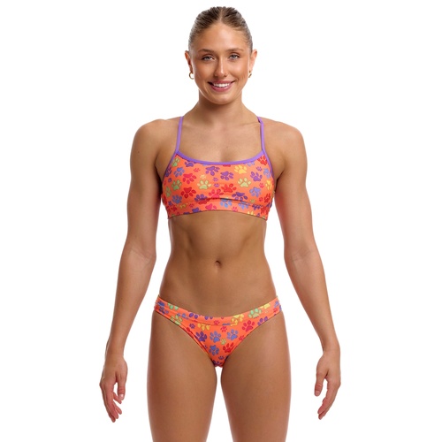Funkita Women's Paw Paw ECO Crop Top Two Piece Swimwear, Ladies Two Piece Swimsuit [Size: 8]