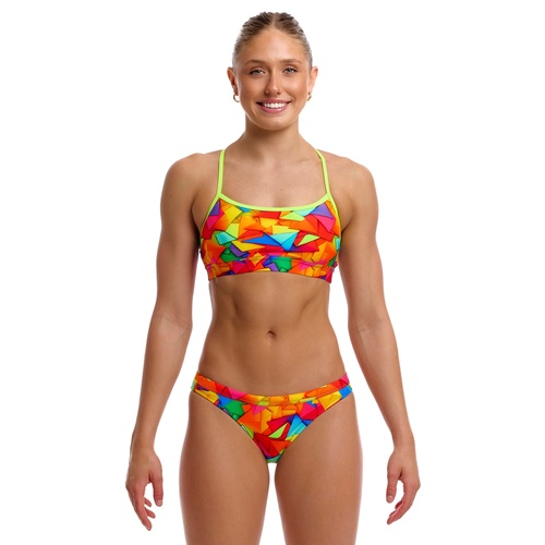 Funkita Women's Try the Lot ECO Crop Top Two Piece Swimwear, Ladies Two Piece Swimsuit [Size: 8]