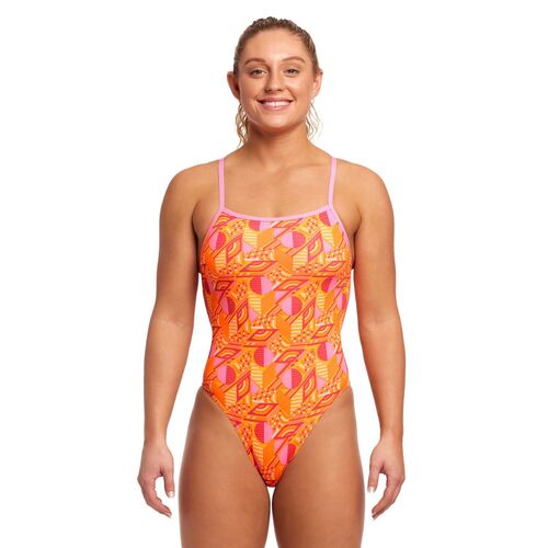 Funkita Orange Crush Ladies Single Strength One Piece Swimwear, Women's Swimsuit [Size: 8]