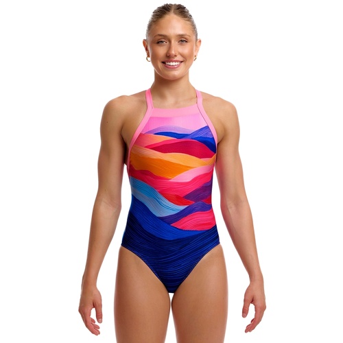 Funkita Women's Misty Mournes Sky Hi One Piece Swimwear, Women's Swimsuit [Size: 12]