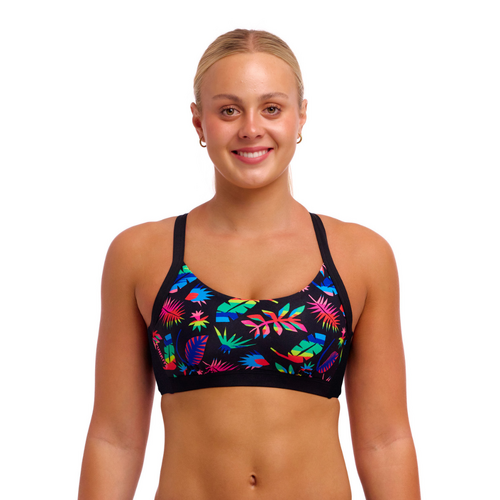Funkita Women's Lost Leaf Crop Top, Ladies Swimwear - TOP ONLY [Size: 8]