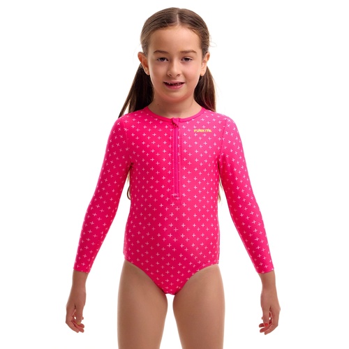 Funkita Toddler Girls Pink Proton Sun Cover One Piece Swimwear, Toddler Girls One Piece Swimwear [Size: 4]