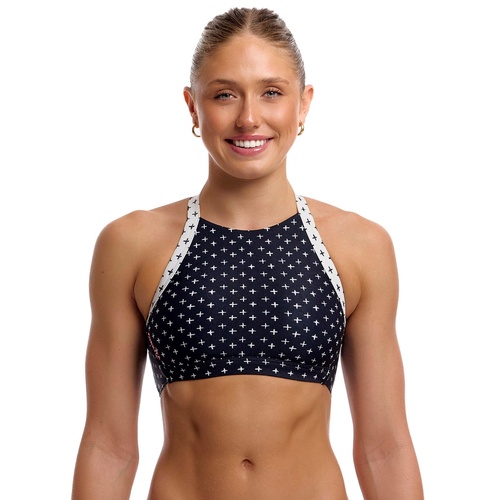 FUNKITA Be Positive Ladies Hi Light Swim Top, Women's Swimwear - TOP ONLY [Size: 8]