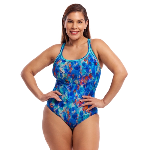 Funkita Women's Paint Press Locked in Lucy One Piece Swimwear, Women's Swimsuit [Size: 16]