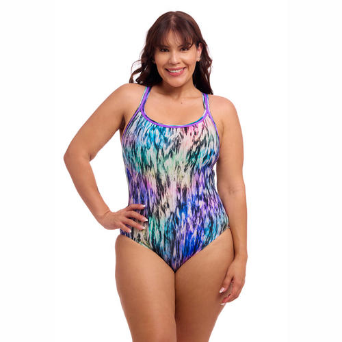 Funkita Women's Fly Dye Locked in Lucy One Piece Swimwear, Women's Swimsuit [Size: 10]