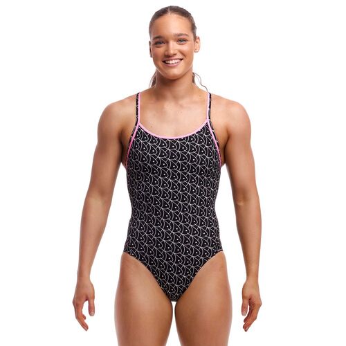 Funkita Women's Summer Fish Diamond Secure One Piece Swimwear, Women's Swimsuit [Size: 8]