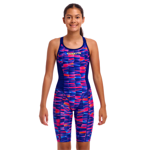 Funkita Girls Fast Training One Piece - Warped Waves [Size: 24]