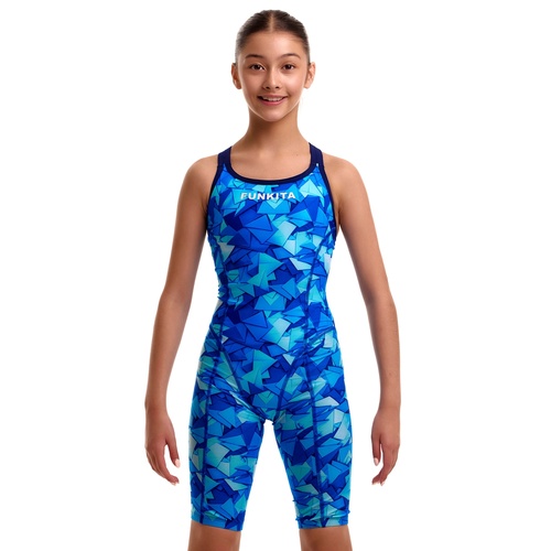 Funkita Girls Fast Training One Piece - Try Blue [Size: 8]