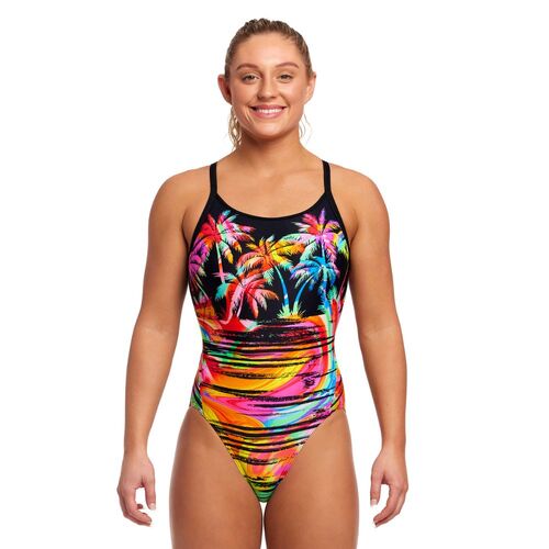 Funkita Women's Sunset City Diamond Back One Piece Swimwear, Women's Swimsuit [Size: 8]