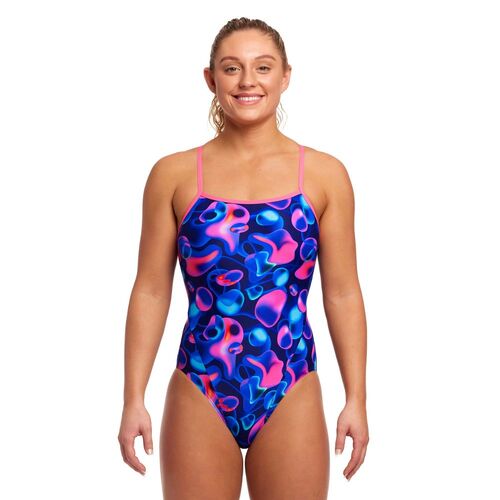 Funkita Women's Liquid Lights Single Strap One Piece Swimwear, Women's Swimsuit [Size: 8]