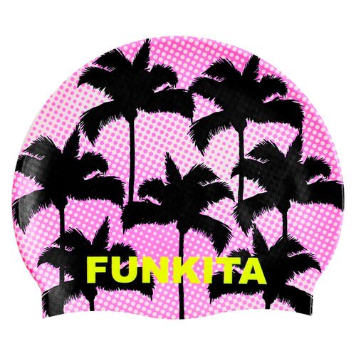 Funkita Pop Palms Swim Cap, Swimming Cap, Silicone Swim Cap