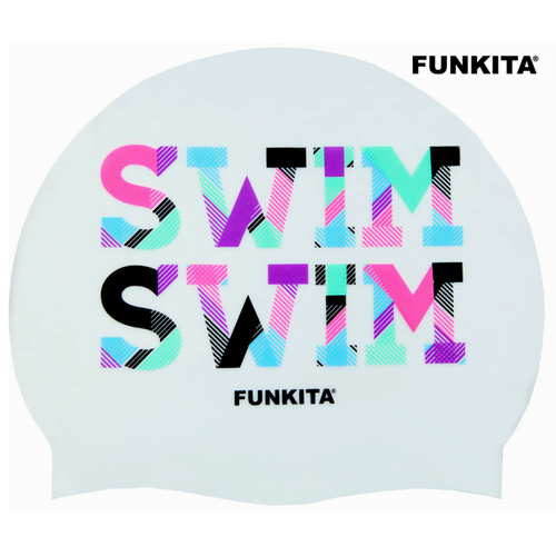 Funkita Swim Swim - Swim Cap, Swimming Cap, Printed Silicone Swim Cap