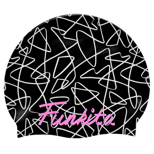 Funkita Texta Mess Swim Cap, Swimming Cap, Silicone Swim Cap