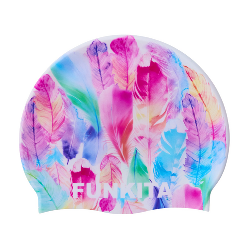 Funkita Tickle Pink Swim Cap, Swimming Cap, Silicone Swim Cap
