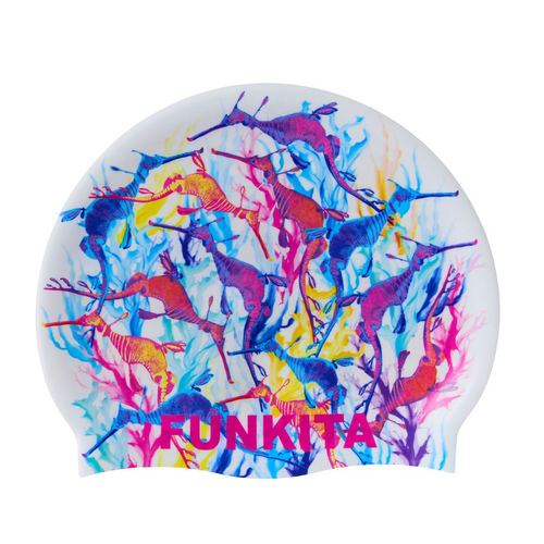 Funkita Dreamy Weedy Swim Cap, Swimming Cap, Silicone Swim Cap