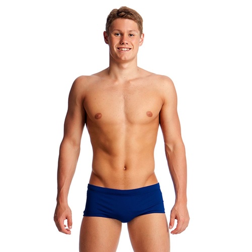 FUNKY TRUNKS MENS STILL OCEAN PLAIN FRONT TRUNK, SWIMMING CLASSIC TRUNK MENS SWIMWEAR [Size: S]