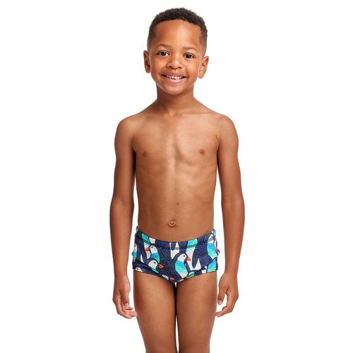 Funky Trunks Toddler Boys Pengoo Parade Printed Swimming Trunks, Boys Swimwear [Size: 4]