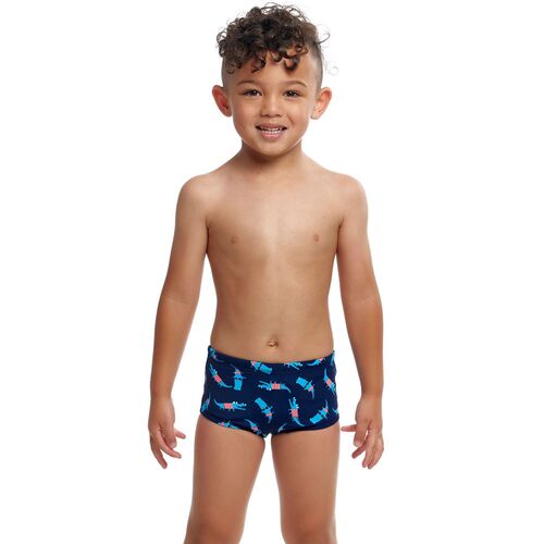 Funky Trunks Toddler Boys Croc Top Printed Swimming Trunks, Boys Swimwear [Size: 7]