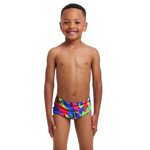 Funky Trunks Toddler Boys Paint Smash Printed Swimming Trunks, Boys Swimwear [Size: 4]