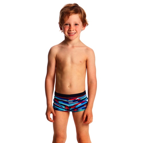 FUNKY TRUNKS TODDLER BOYS MESHED UP SQUARE TRUNK SWIMMING , BOYS SWIMWEAR [Size: 7]