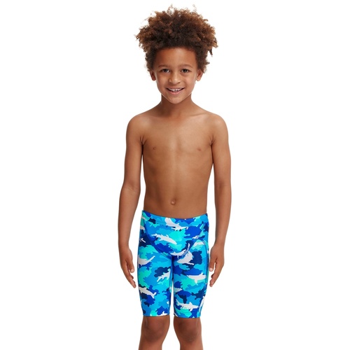 Funky Trunks Toddler Boys  White Pointer Miniman Swimming Jammers, Boys Swimwear [Size: 2]