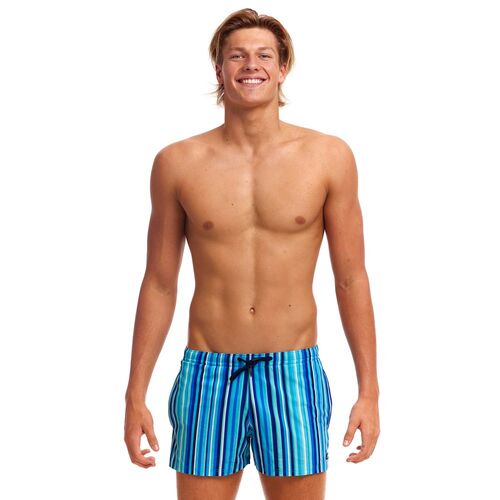 Funky Trunks Men's Lane Lines Shorty Shorts Short Swimwear, Men's Swimsuit [Size: X Small]