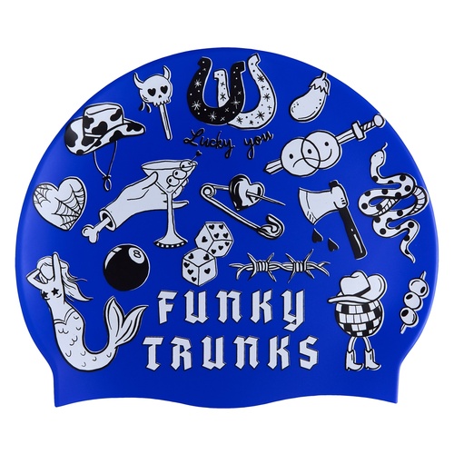 Funky Trunks Scratchy Swim Cap, Swimming Cap, Silicone Swim Cap