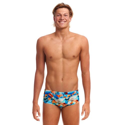 Funky Trunks Men's Smashed Wave ECO Classic Trunk, Swimming Classic Trunk Mens Swimwear [Size: M]