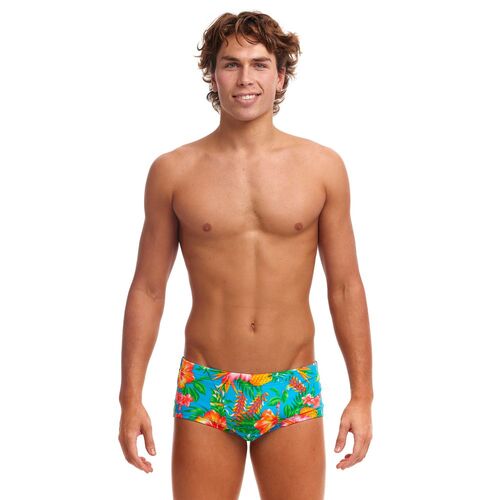 Funky Trunks Men's Blue Hawaii ECO Classic Trunk, Swimming Classic Trunk Mens Swimwear [Size: L]