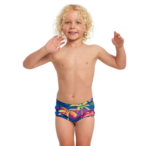 Funky Trunks Toddler Boys Palm A Lot ECO Swimming Trunks, Boys Swimwear [Size: 4]
