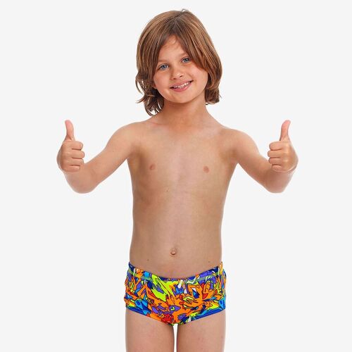 Funky Trunks Toddler Boys Mixed Mess ECO Swimming Trunks, Boys Swimwear [Size: 4]