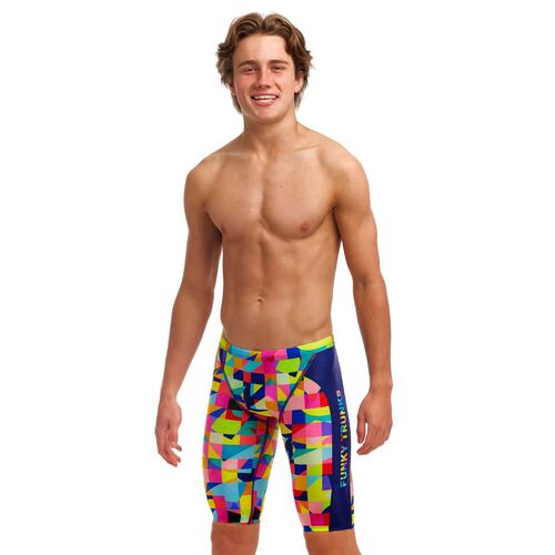 Funky Trunks Boys On The Grid Eco Training Jammer Swimwear, Boys Swimsuit [Size: 8]