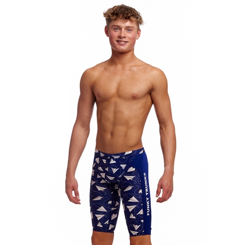 Funky Trunks Boys Paper Plain Eco Training Jammer Swimwear, Boys Swimsuit [Size: 24]